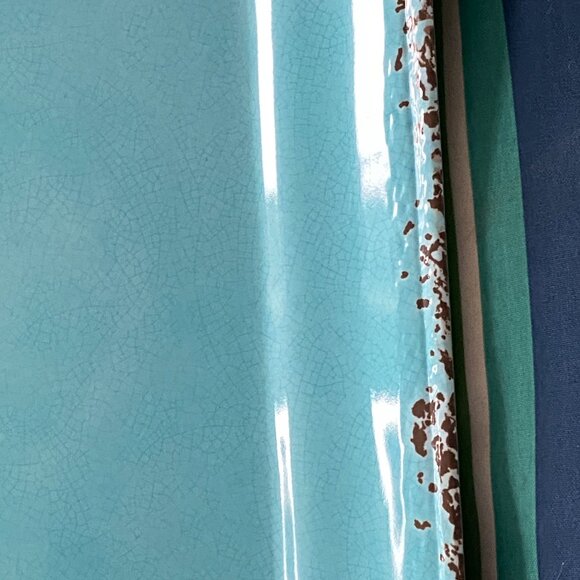 IL Mulino New York Rustic Large Serving Tray Platter Turquoise Aqua - Picture 3 of 5